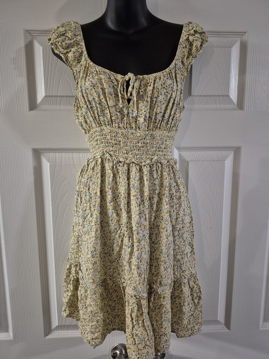 wild fable Dresses & Skirts - wild fable Yellow Floral Smocked Tiered Mini Dress